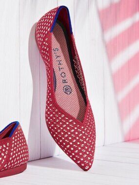 Rothy's Retired Red Apple Honeycomb Point Flats Shoe Size 7.5